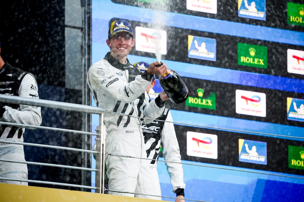 Dansk VM-podie i Japan: Mikkel Jensen sikrede trofæ på Fuji.
(Foto: Team Peugeot TotalEnergies)